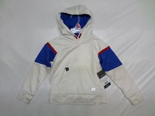 Russell Dri-Power Tech Fleece Hooded Sweatshirt White Boy's Size XS 4-5 NEW