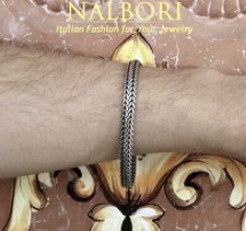 bracciale argento 925 uomo doppio snake scuro anticato lungo polso 21 cm lungo