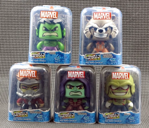 Mighty Muggs 5 Marvel Figure Lot Hulk - Starlord - Drax - Gamora - Rocket *NEW*