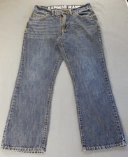 Express Kingston Mens Jeans W32 L27 Boot Cut Mid Rise Dark Denim Classic Fit