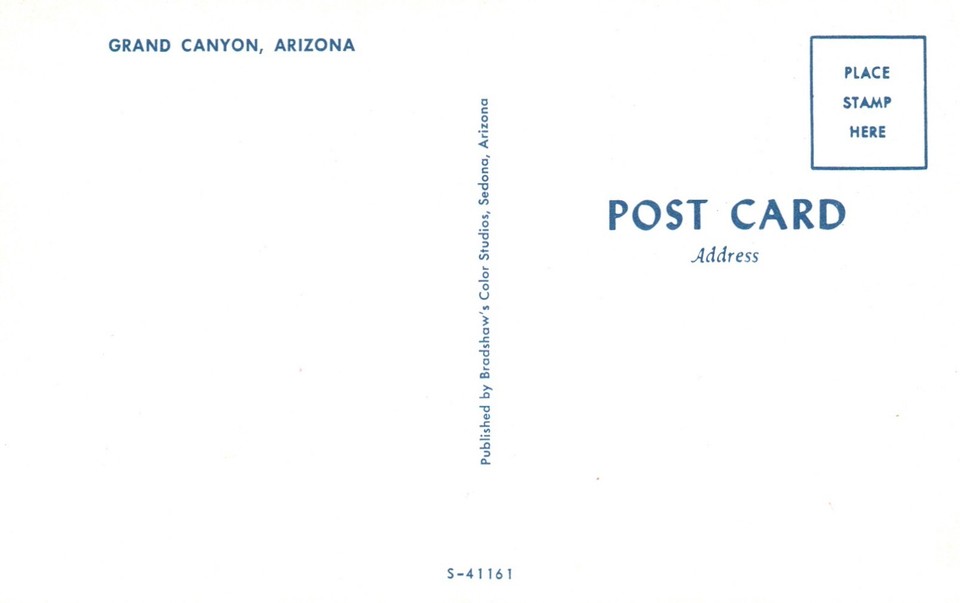 Postcard AZ Grand Canyon Arizona Unused Chrome Antique Vintage PC f4082
