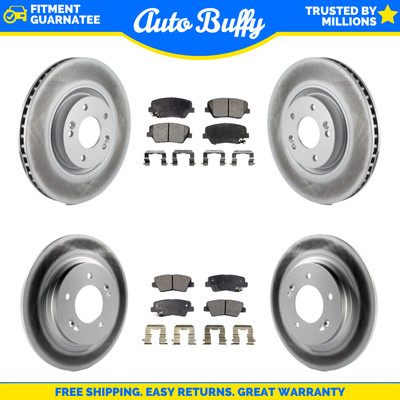 Front Rear Coat Brake Rotors Ceramic Pad Kit For 2016-2017 Hyundai Azera Limited