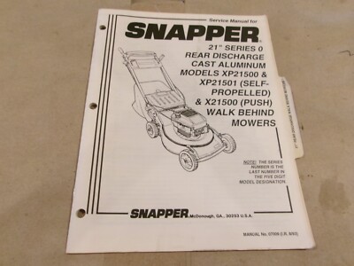 SNAPPER SERVICE MANUAL 21