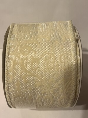 2 1/2  x  20 Ft wired edge. Ivory Ribbon . Spring Easter Christmas Wedding