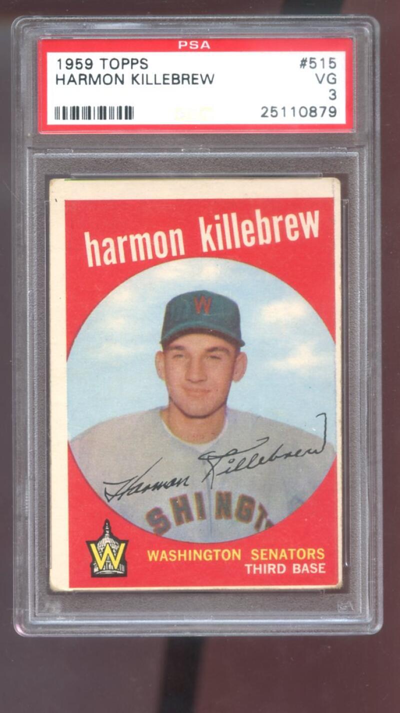 1959 Topps #515 Harmon Killebrew PSA 3 Graded Baseball Card MLB Senators