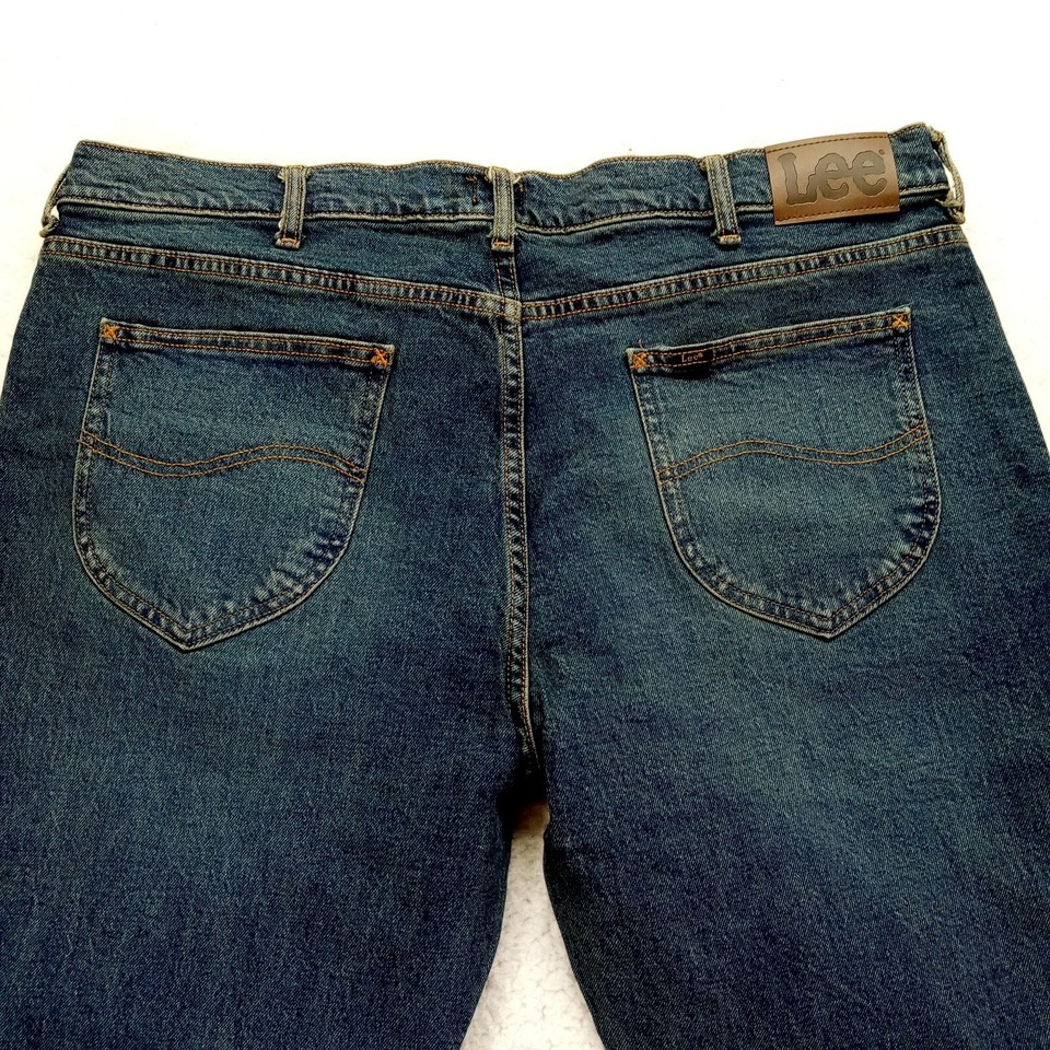 NWT Lee Mens Regular Fit Straight Leg Jeans Denim Pants Pepper Stonewash 2008944