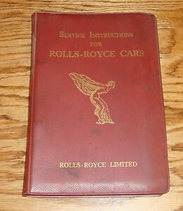 Original 1957 Rolls Royce Service Instructions Manual Book 57 | eBay