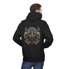 Viking Warrior Fleece Hoodie, Unisex Sweatshirt, Cozy Gift for Gamers, ... 