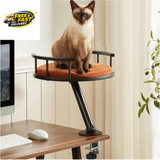 Cat Desk Bed - Desktop Attachment Cat Perch for Home Office, Spinnable Indoor Mo