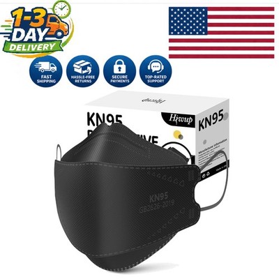 50-Pack Black KN95 Face Masks - Superior Protection & Comfort For All Scenarios