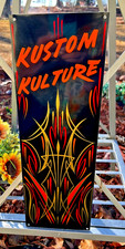 Pinstriped Panel Hot Rat Rod Kustom Kulture Garage Sign Art Original Shop Garage
