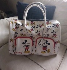 Disney Mickey Mouse Holdall Bag Gym Overnight Weekend Primark White 42cm MARKED