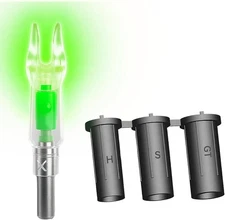 6PCS Lighted Nocks for Arrows with ON/Off Switch, LED Crossbow Bolts Green 