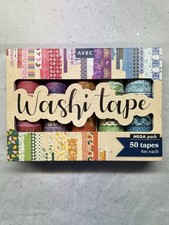 Mega Washi Tape Set   50 Rolls  Rainbow, Floral, Hearts  Patterned Collective