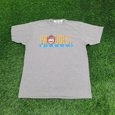 Vintage 90s Funny Proudest Monkey Shirt Large 21x26 Gray