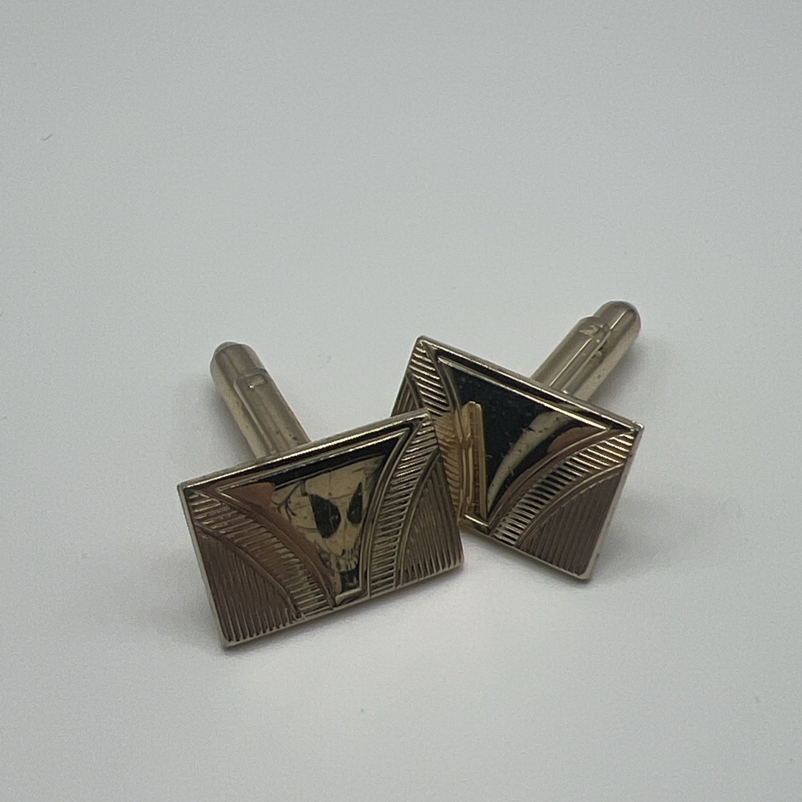 Vintage Gold Tone Simple Rectangular Geometric Un… - image 1