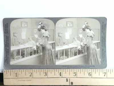 Quick Way to Spread the News Telegraph Stereoview Underwood & Underwood 1904
