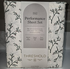 Threshold Performance Full Sheet Set 100 Cotton 401-600TC Branches White