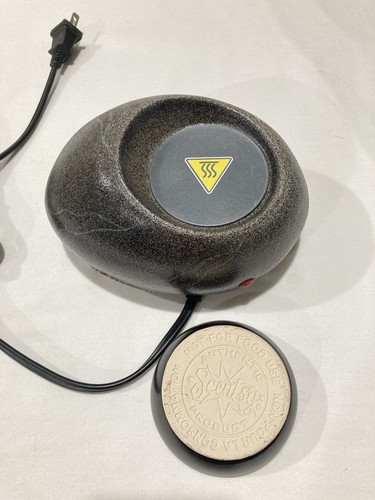 Scaldabagno Elettrico Scentsy Zen Rock Element Pietra Marmo Grigio con Piatto Nero - Foto 3 di 5