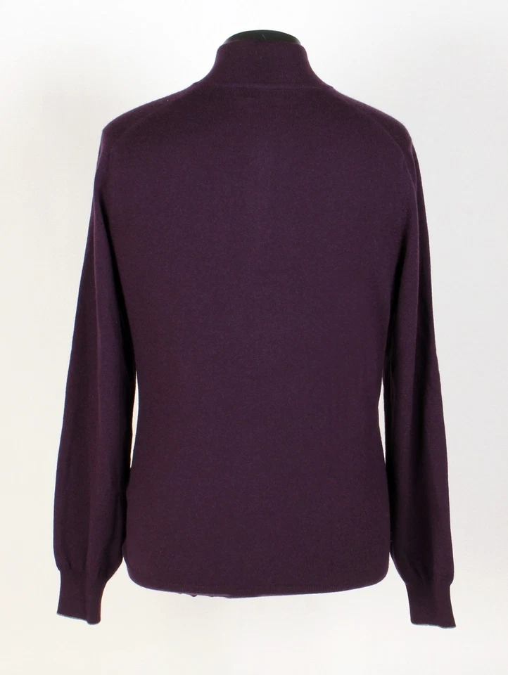Brunello Cucinelli 100% Cashmere 1/2 Zip Sweater - Purple - L - $1550 Retail - Image 4 of 4
