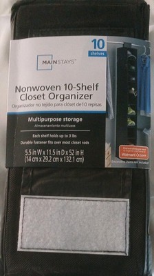 Mainstays Rich Black 10-Shelf Closet Organizer Multipurpose Storage  NEW
