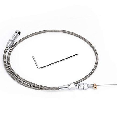 36'' Stainless Braided LS Throttle Cable Kit Adjustable Accelerator Cable