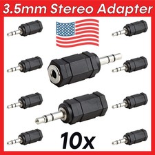 10 Pack 3.5mm Adapter AUX Plug to Jack Stereo Audio Converter F/M 1/8" Connector