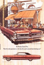 Pontiac 1965 Grand Prix Convertible Coupe Red Vintage Original Magazine Ad Print Pontiac 1965 Grand Prix Convertible Coupe Red Vintage Original Magazine Ad Print