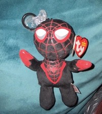 Ty Marvel Beanie Baby Key Clip 4  - MILES MORALES Soft Plushy New Out Of Box 