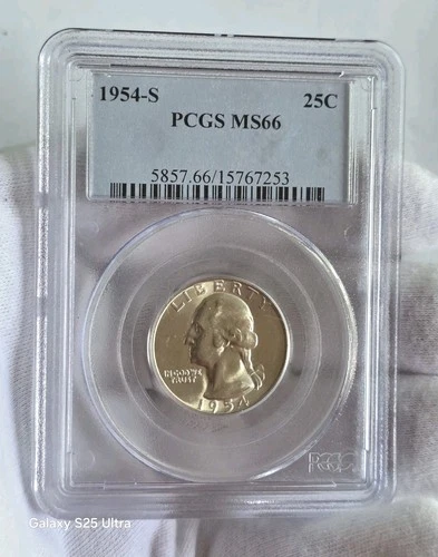 C86. 1954-S  25C Washington Quarter Dollar PCGS MS66 15767353