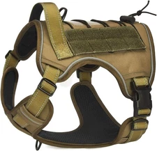 CBBPET Tactical Dog Harness for M(Neck:17 - 26,Chest:24 - 36), Army Green 