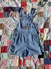 Vintage 90s Y2K Tweety Bird Looney Tunes Denim Bib Overalls Shorts Womens Large