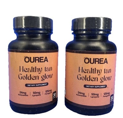 2X NEW Ourea Healthy Tan Golden Glow  Dietary Supplement 60 Capsules ( Lot of 2)