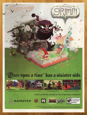 2008 American McGee's Grimm PC Vintage Print Ad/Poster Fairytale Video Game Art