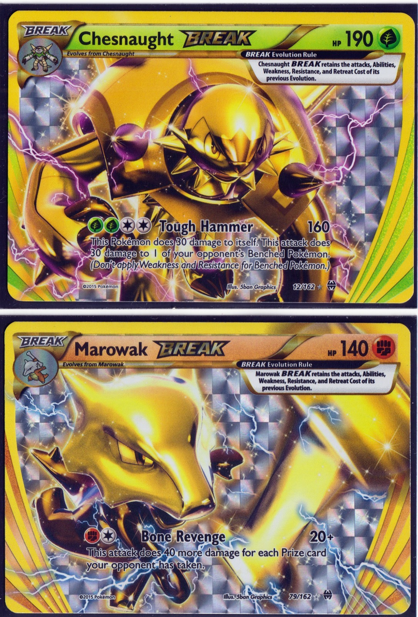 2015 POKEMON XY BREAKTHROUGH-MAROWAK 79/162 & CHESNAUGHT 12/162