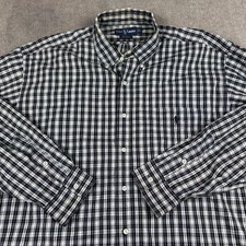 Vintage Ralph Lauren Big Shirt L Oversized Plaid Button Down Cotton Long Sleeve