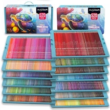 Pro Colored Pencils,Set of 520 Colors,Artists Soft Core with Vibrant Color,Id...