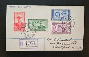Bechuanaland Protectorate 1947 KGVI Royal Visit Sc 143-146. SG 132-135 REG FDC