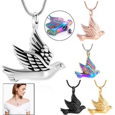 Peace Dove Urn Necklace for Ashes Stainless Steel Urn Cremation Pendant Necklace
