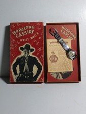 RARE UNUSED HOPALONG CASSIDY WRIST WATCH , BOX  SIGNED PAPER