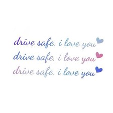 3PCS Drive Safe, I Love You Drive Safe Mirror Sticker, Cute Car Colorful