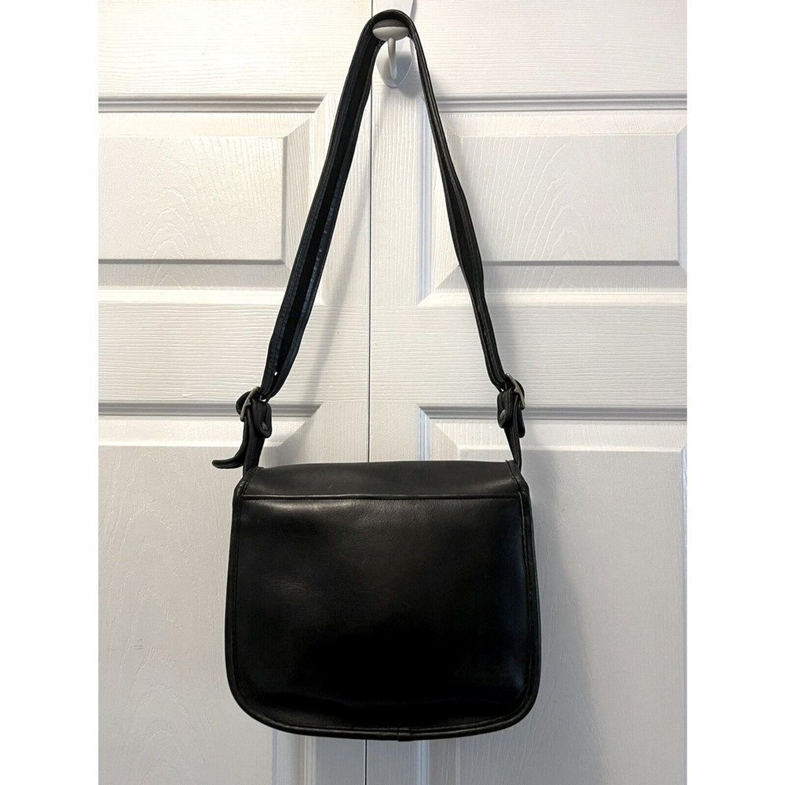 Coach Vintage Patricia Legacy Saddle Bag Black Nice Condition image 5