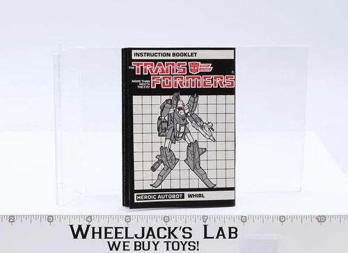 Whirl Action Figure Instructions Manual Booklet 1985 Vintage G1 Transformers