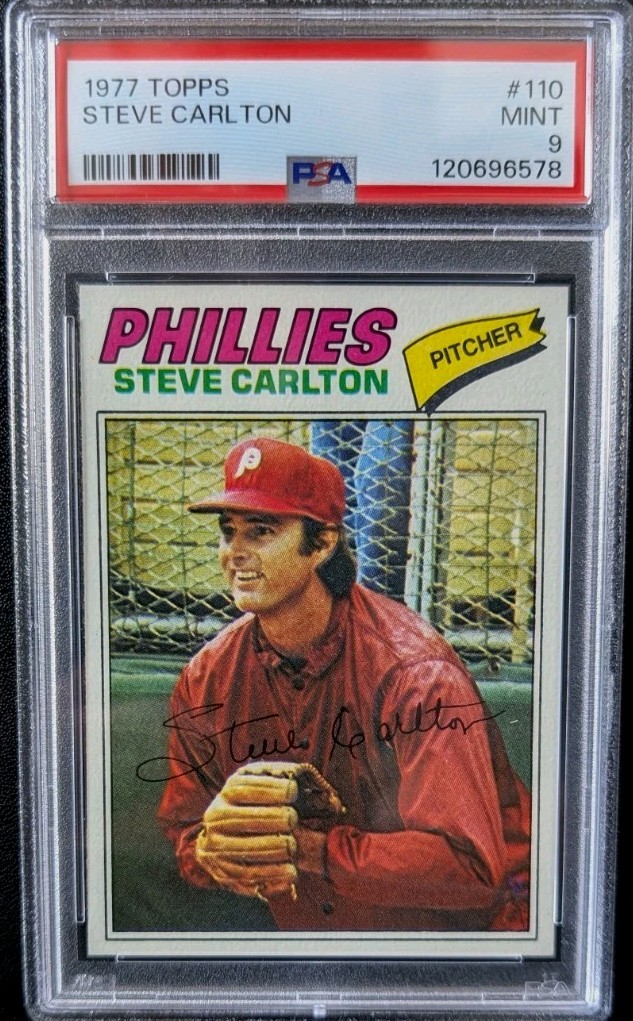 1977 Topps Steve Carlton #110 PSA 9 Mint Philadelphia Phillies HOF Pitcher