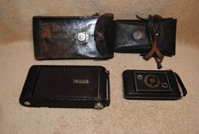 Vintage Kodak Cameras Lot with Cases Jiffy Six 20 Twindar No. 2-C Kodak Jr 14230