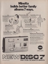 1983 ad 033 Minolta New Disc 7 digital camera tech film personal electronics