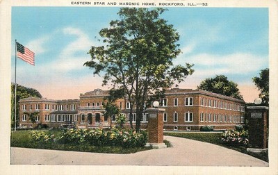 Eastern Star & Masonic Home Rockford IL Natural Color Postcard