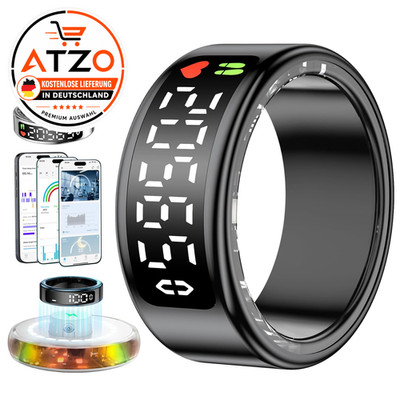 Smart Ring Gesundheitsmonitor LED Display Schrittzähler Herzfrequenz