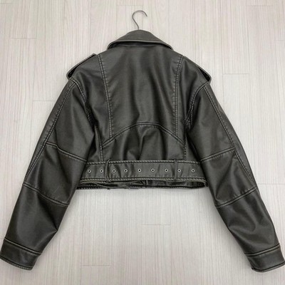 y2k Zara Double Rider Jacket, faux leather, Women's, Size S, Black