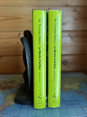 Le Morte d'Arthur Sir Thomas Malory Vols. 1 & 2 1976 Everyman's Library HCDJ UK